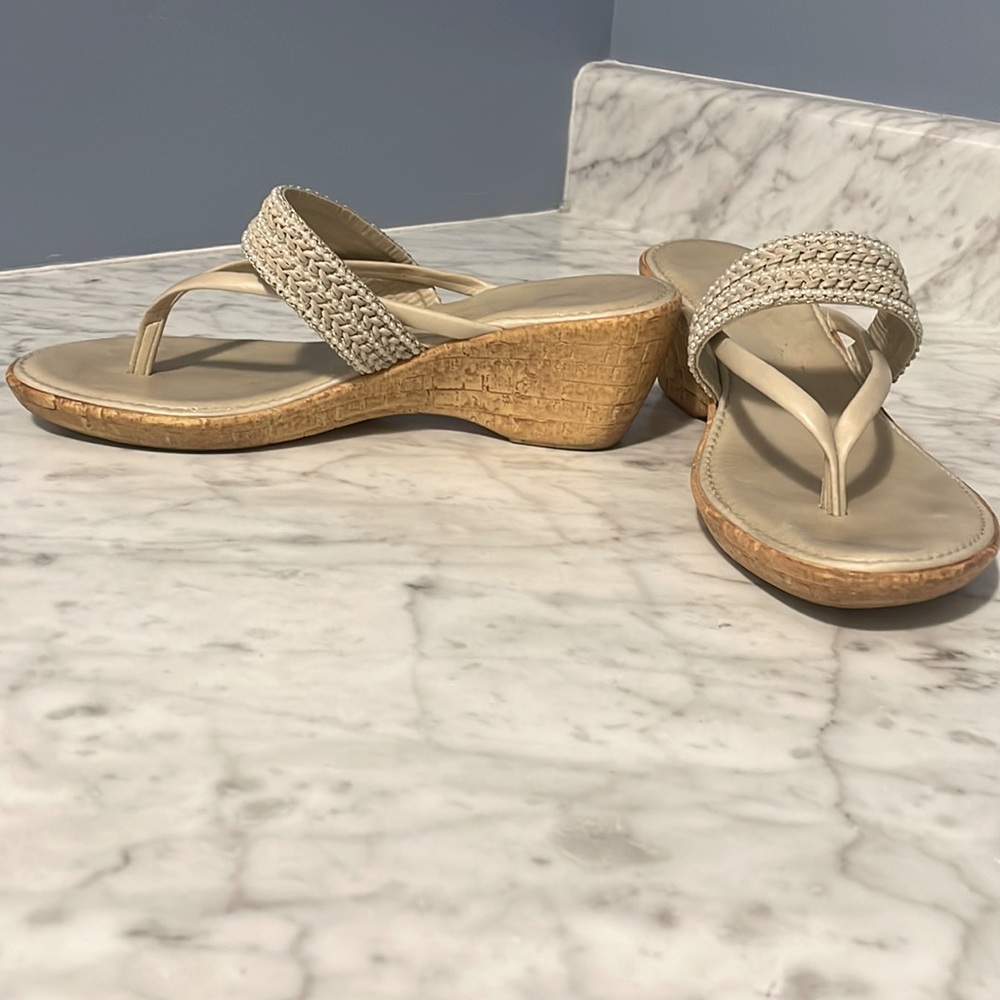 Tan, cork sandals